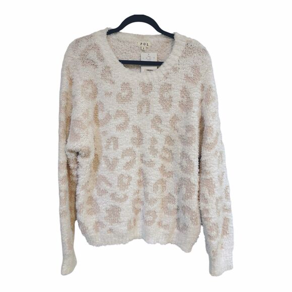 POL Cozy It Up Lounge Set Pink/White Animal Print NWT Sz L Tie Waist - Picture 2 of 9